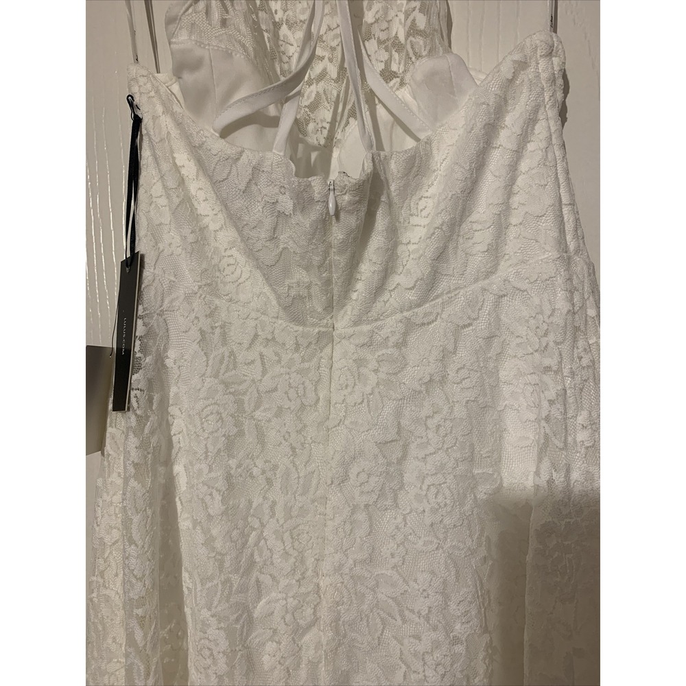 Lulus Women's Dress Fit And Flare Medium Snow White Floral Pattern NWT Sexy - Picture 8 of 11